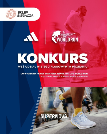 Konkurs "Kup buty adidas Supernova i wygraj start w Wings for Life World Run Poznań"
