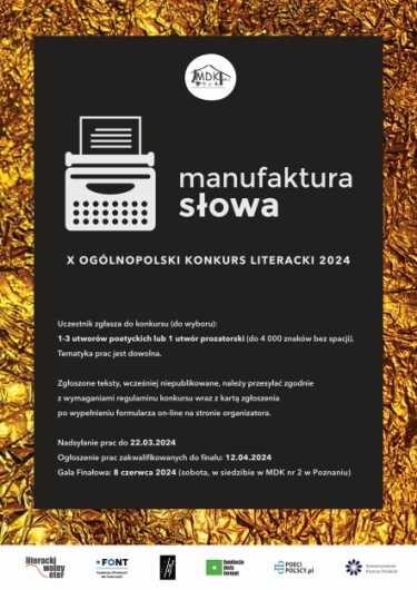 X Konkurs Literacki "Manufaktura Słowa"