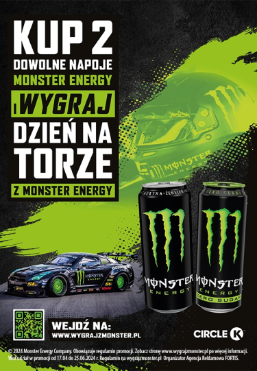 Konkurs "Wygraj Track Day z Monster" Circle K, 18+