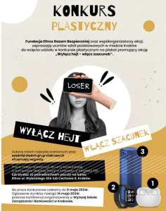 Kraków: Konkurs plastyczny "Wyłącz hejt – włącz szacunek"