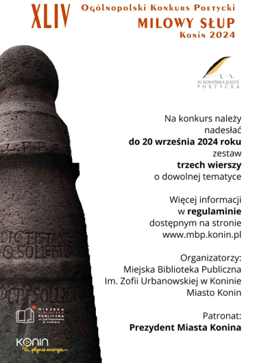 XLIV Ogólnopolski Konkurs Poetycki "Milowy Słup"