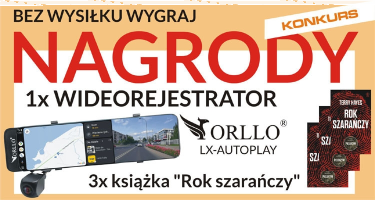 Wygraj wideorejestrator Orllo LX-AUTOPLAY lub książkę "Rok szarańczy"