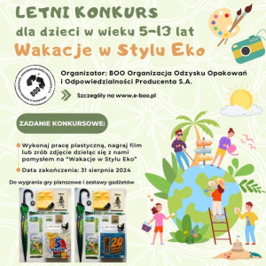 Konkurs dla dzieci "Wakacje w stylu eko"