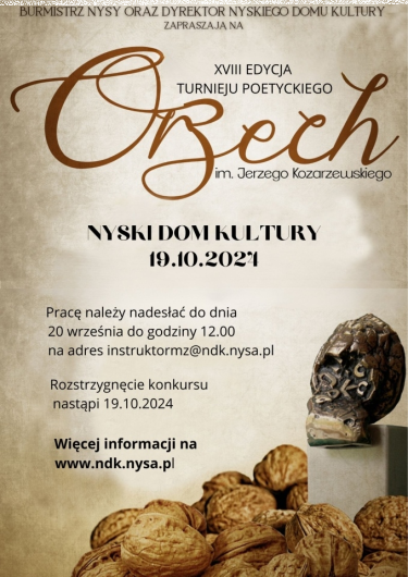 XVIII edycja turnieju poetyckiego "Orzech" Im. Jerzego Kozarzewskiego