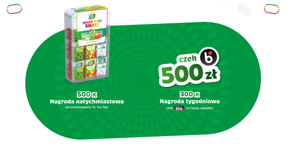 Loteria TicTac "Znajdź Swój Smak" Etapy tygodniowe