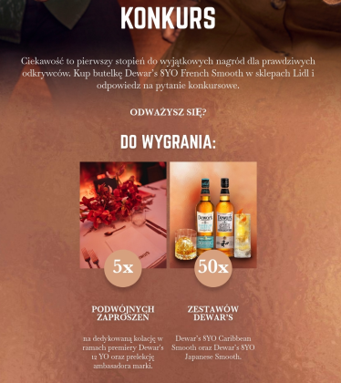 Konkurs "Dewar’s French Smooth Dla Ciekawych" Lidl, 18+