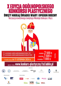 Ogólnopolski konkurs plastyczny 2024 "Święty Mikołaj świadek wiary i opiekun rodziny" X edycja