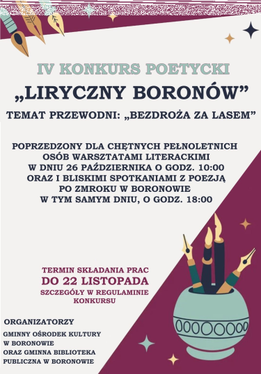 IV konkurs poetycki "Liryczny Boronów"