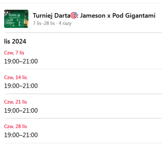 Konkurs "Turniej darta WARSZAWA Jameson" 18+
