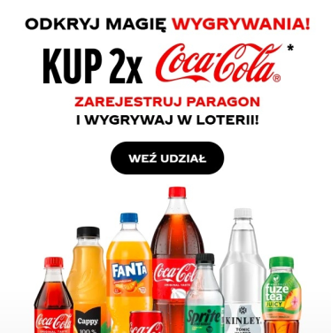 Loteria "Odkryj magie wygrywania z Coca-Cola i Biedronka"