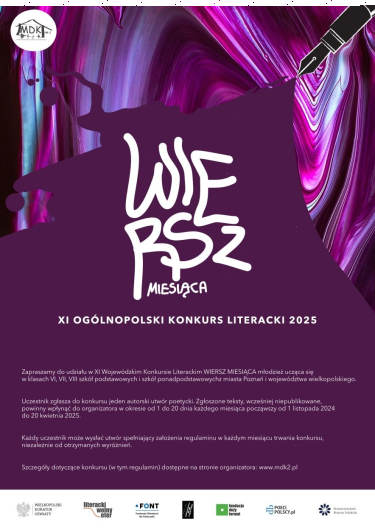 XI wojewódzki konkurs literacki wiersz miesiąca