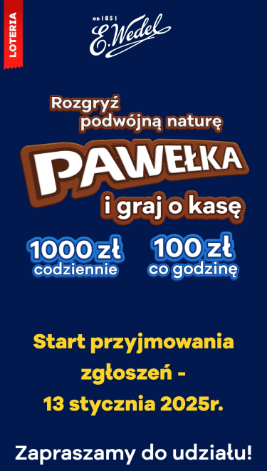 Loteria "Rozgryź podwójną naturę Pawełka i graj o kasę"