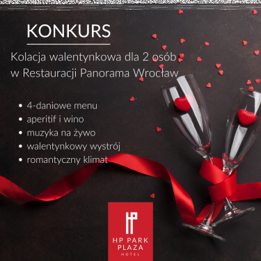 Wrocław: Wygraj podwójne zaproszenie na wyjątkową kolację walentynkową w dniu 14 lub 15 lutego w Restauracji Panorama