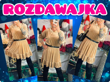 Wygraj sukienkę welurową z paskiem