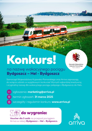 Konkurs kreatywny na nazwę pociągu Bydgoszcz – Hel