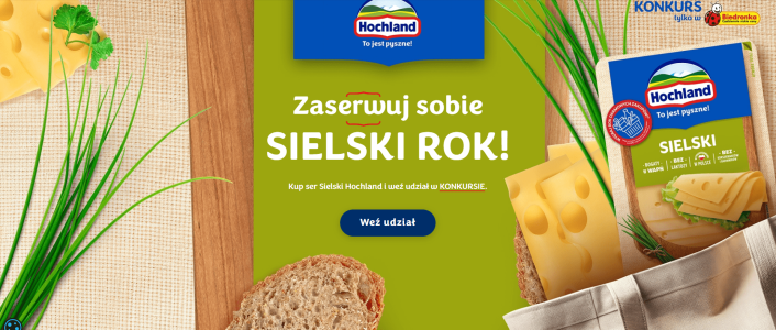 Konkurs "Hochland - Zaserwuj sobie sielski rok" Biedronka, etapy tygodniowe