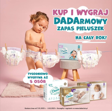 Konkurs "Dada – zapas pieluszek na cały rok" Biedronka