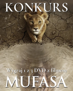 Wygraj 1 z 3 płyt DVD z filmem "Mufasa: Król Lew" do godz. 12:00