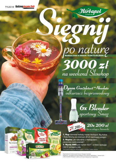 Konkurs "Sięgnij po naturę - Herbapol, Big Active, Zioła Mnicha" Intermarche