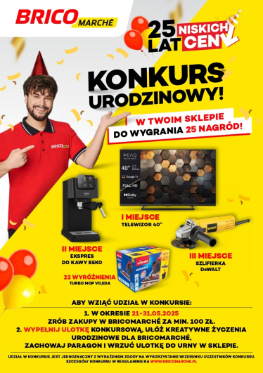 Konkurs "Świętuj z nami ćwierć wieku niskich cen" Bricomarché