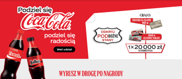 Loteria Coca-Cola "Odkryj podróżne stany!" Orlen
