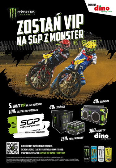 Loteria "Zostań VIP na SGP z Monster" Dino, 18+