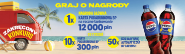 Konkurs "Zakręcone lato z Pepsi" Stacje Paliw BP, etapy tygodniowe