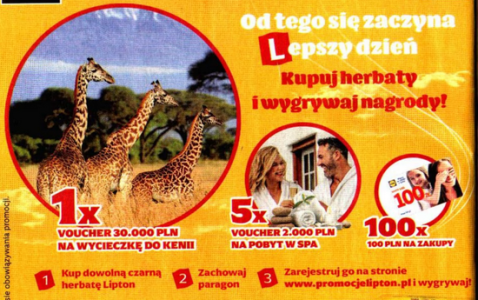 Loteria "Kupuj herbaty i wygrywaj nagrody" Lidl