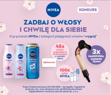 Konkurs "Nivea Zadbaj o włosy i chwilę dla siebie" Rossmann