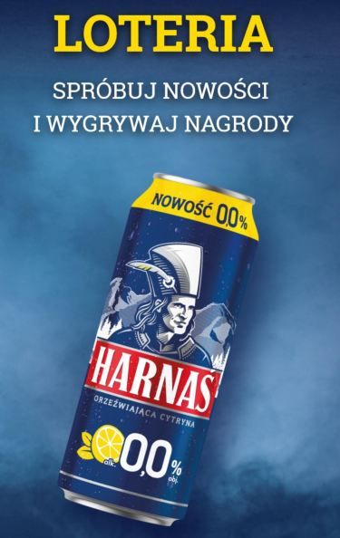 Loteria "Harnaś Orzeźwiająca Cytryna" ABC, Delikatesy Centrum, Duży Ben, Euro Sklep, Gama, Groszek, Lewiatan, 18+