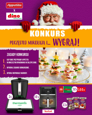 Konkurs "Poczęstuj Mikołaja i… wygraj" Appetita, Dino! do godz. 18:00