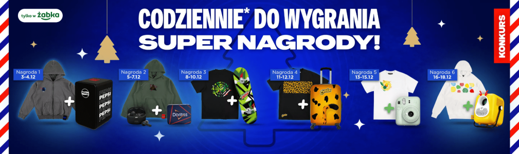 Konkurs Pepsi "Zapełnij świąteczne pudełko" Żabka, etapy dzienne