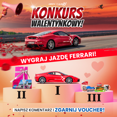 Konkurs Walentynkowy - wygraj jazdę Ferrari