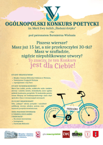 V Ogólnopolski Konkurs Poetycki im. Marii Ewy Aulich "Śladami dotyku"