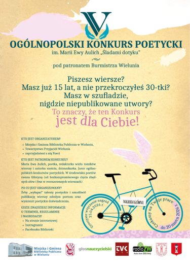 V Ogólnopolski Konkurs Poetycki im. Marii Ewy Aulich "Śladami dotyku"