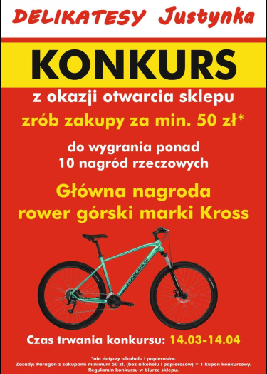 Konkurs z okazji otwarcia Delikatesów Justynka w Gdańsku Osowej!