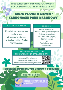 Ogólnopolski Konkurs Plastyczny "Moja Planeta Ziemia 2026 – Karkonoski Park Narodowy"