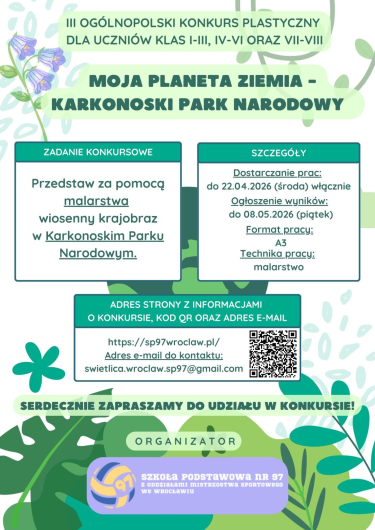 Ogólnopolski Konkurs Plastyczny "Moja Planeta Ziemia 2026 – Karkonoski Park Narodowy"