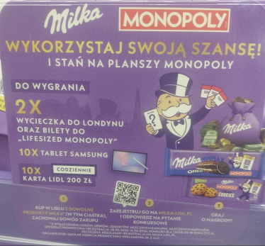 Konkurs "Milka Monopoly w Lidl"