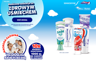 Konkurs "Rodzinne wakacje ze zdrowym uśmiechem" Aquafresh Sensodyne, Auchan