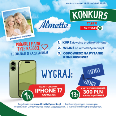 Konkurs "Almette Życzenia" Spar