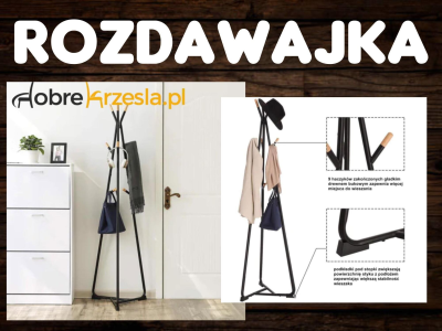 Konkurs "Wieszak LOFT na ubrania stojący podłogowy czarny/drewno buk"