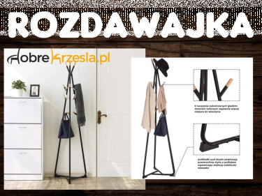 Konkurs "Wieszak LOFT na ubrania stojący podłogowy czarny/drewno buk"