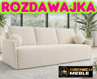 SOFA ROZKŁADANA FALCAO BIAŁA 👉Z POJEMNIKIEM