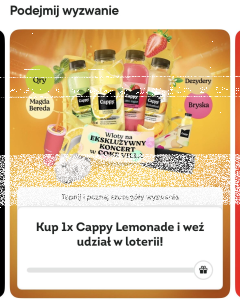 Loteria "Cappy Lemonade w Żabce - wygraj koncert w Coke Villa" Żabka
