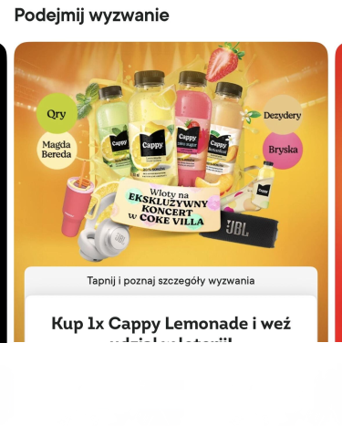 Loteria "Cappy Lemonade w Żabce - wygraj koncert w Coke Villa" Żabka