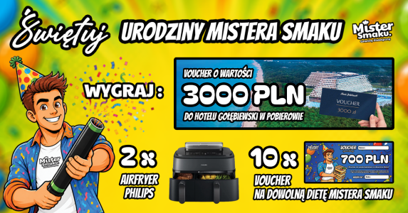 Konkurs "Napisz opinię i wygraj Voucher do Pobierowa, Airfreyry i vouchery na darmową dietę Mistera Smaku"