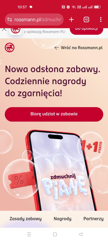 Konkurs "Zdmuchnij pianę i wygraj nagrody" Rossmann