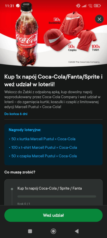 Loteria "Coca-cola" Żabka