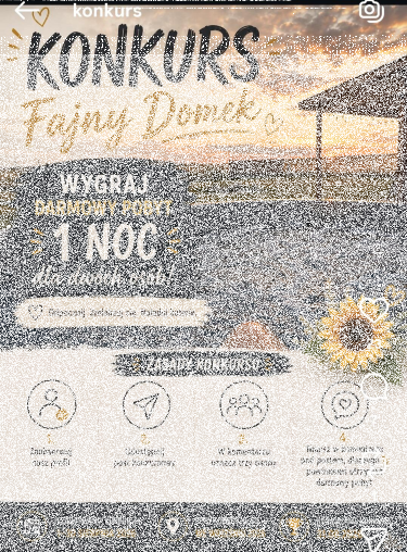 Wygraj darmowy pobyt 1 noc dla dwóch osób w Fajny Domek